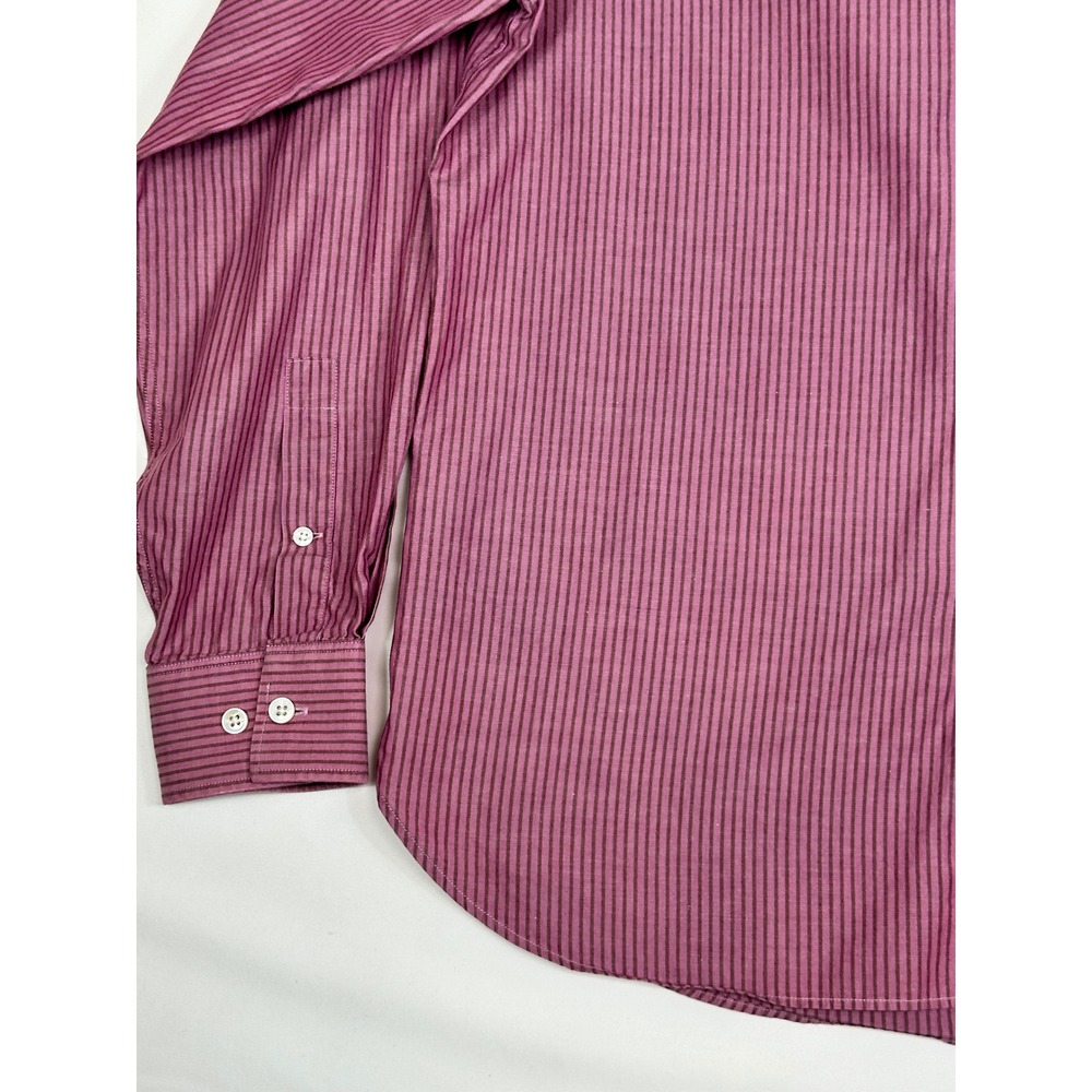 Michael Kors Button Down Men's Striped Long Sleeve Shirt Maroon‎ 16.5 34/35 - Picture 3 of 8